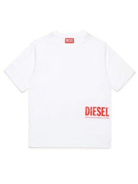 DIESEL Boy's T-shirt with Biscotto Logo Size 12Y in White